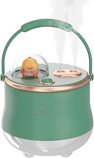 ICARERFAMILY Humidificateur à brume fraîche, 400 ml Mini humidificateur portable avec humidificateur personnel réglable à double jet pour chambre à coucher, bureau, bureau, maison, vert