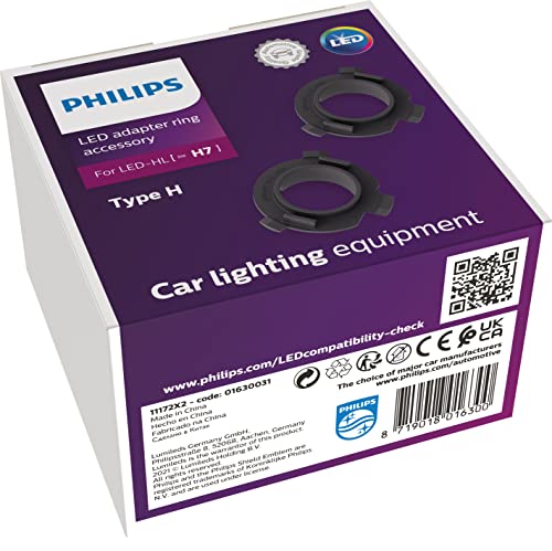 Philips Automotive Lighting Adapter-Ring H7-LED Typ H, Lampenhalterung f&uuml;r Philips Ultinon Pro6000 H7-LED, schwarz