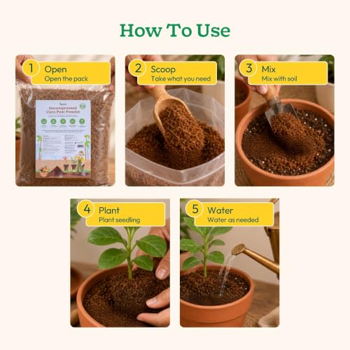 Image of Ugaoo Cocopeat Powder for Plants 2 Kg | Premium Low EC Coconut Coir Soil Conditioner | Ready to Use Growing Medium for Seed Germination, Potting Mix, Hydroponics, Indoor Plants, Kitchen