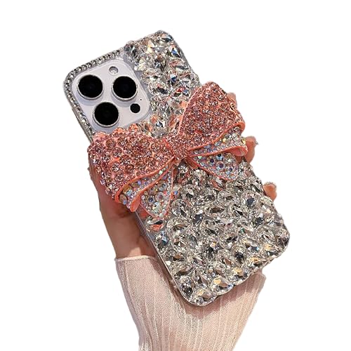 iFiLOVE for iPhone 17 Pro Max Case Girls Women, 3D Luxury Sparkle Bling Diamond Glitter Crystal Rhinestone Bowknot Protective Case Cover for iPhone 17 Pro Max by iFiLOVE - Used condition - US$8.04