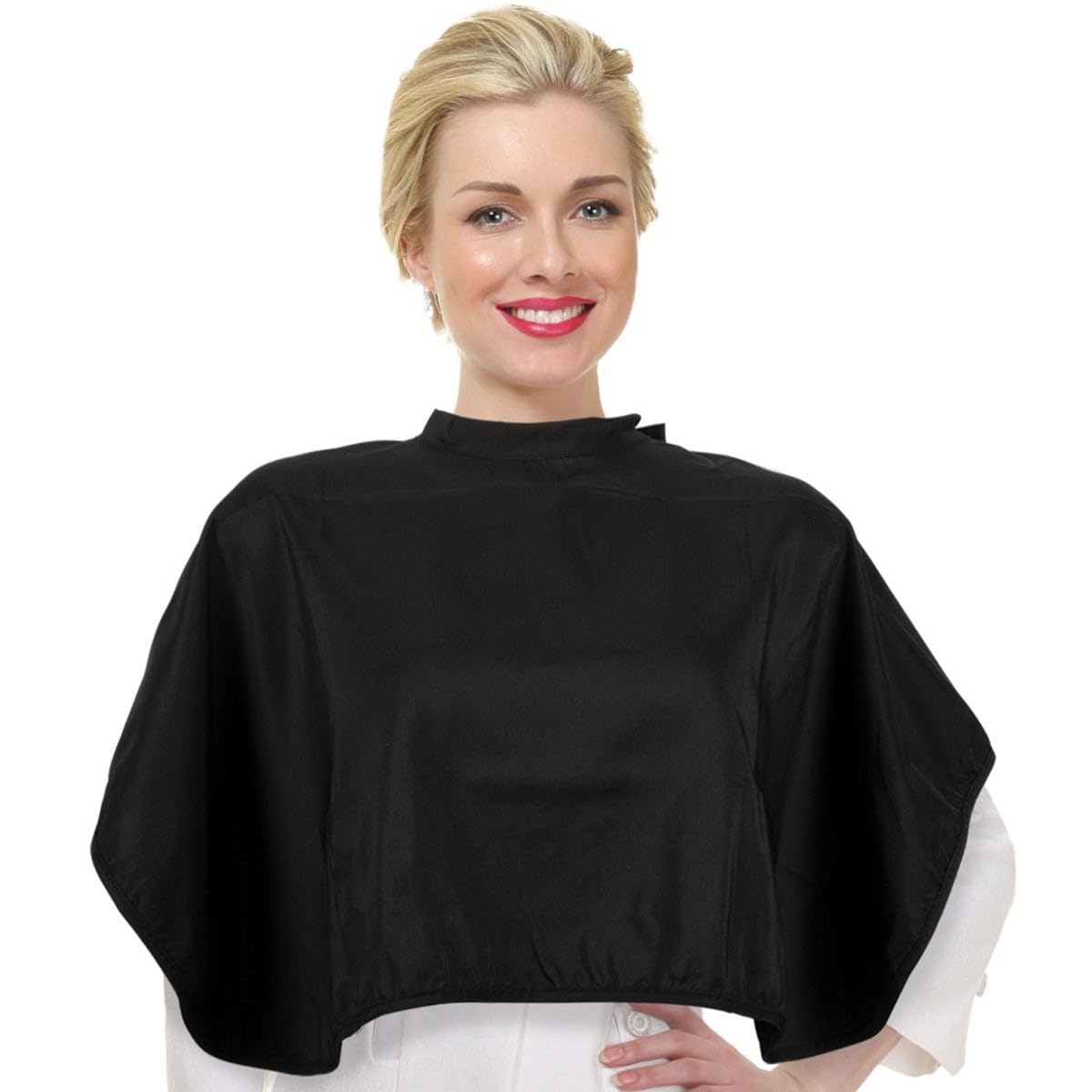 ForPro Water-Resistant Makeup Cape, Professional Mid-Length Beauty Cape with Adjustable Velcro Closure, 27.5" x 30"