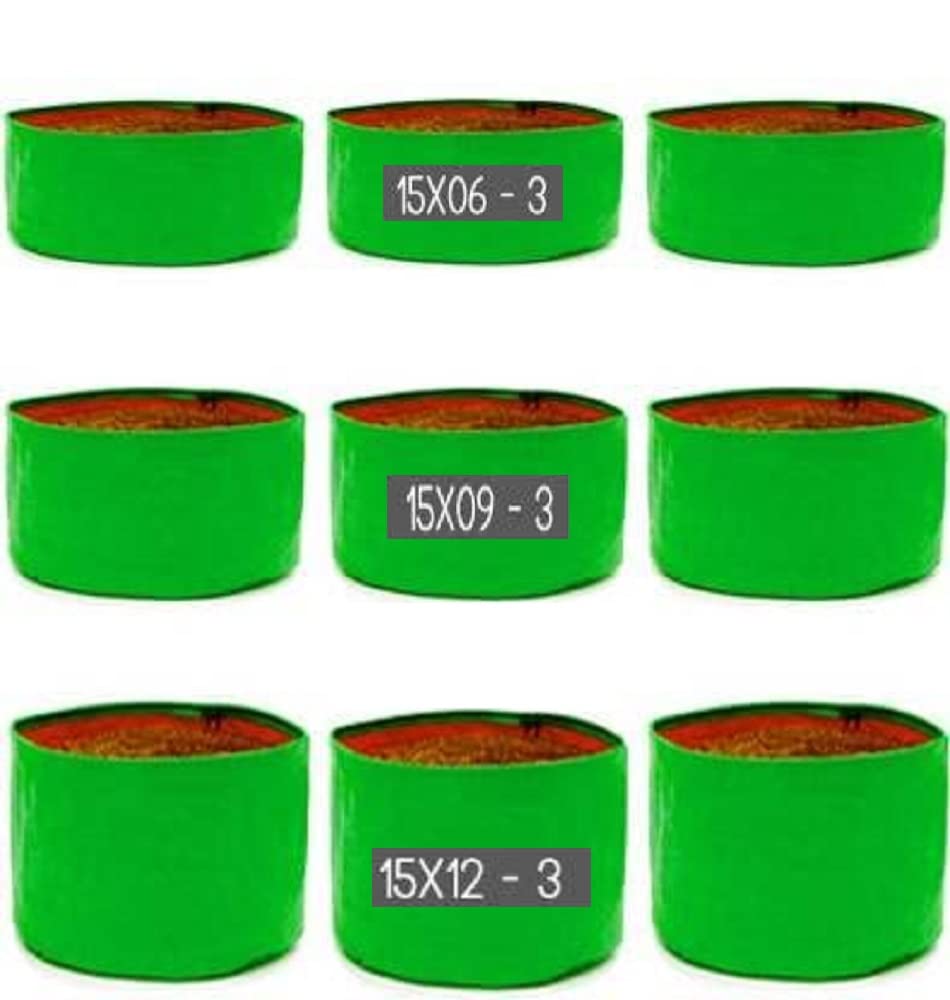 SCOTMEN HDPE UV Protected Green Grow Bags for Home Balcony Gardening Plant Growing Bag - (15x6 inch, 15x9 inch, 15x12 Inch – Pack of 3) (B09Y91LMJT) Amazon Price History, Amazon Price Tracker