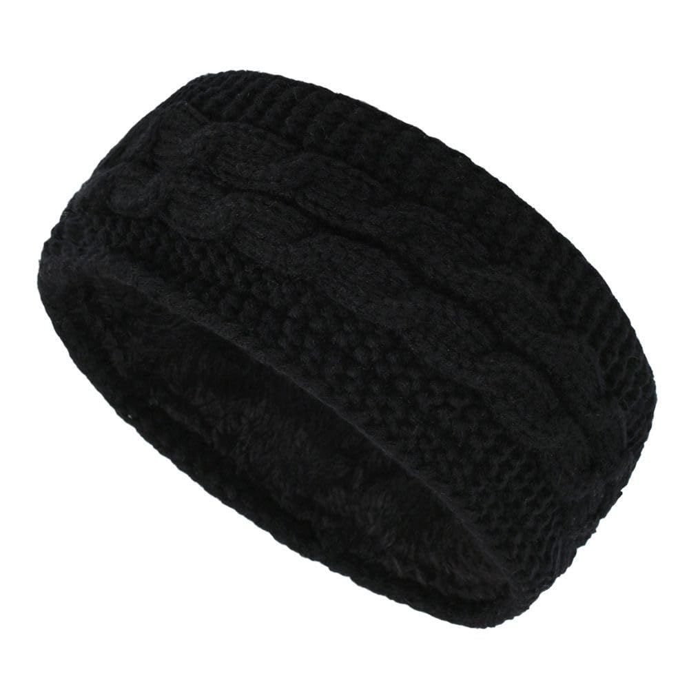 Winter Woolen Headband for Women and Girls Knitted Bow Hair Band for Spa Casual Ear Warmer Earmuff (Freesize) (B Black)-image-7