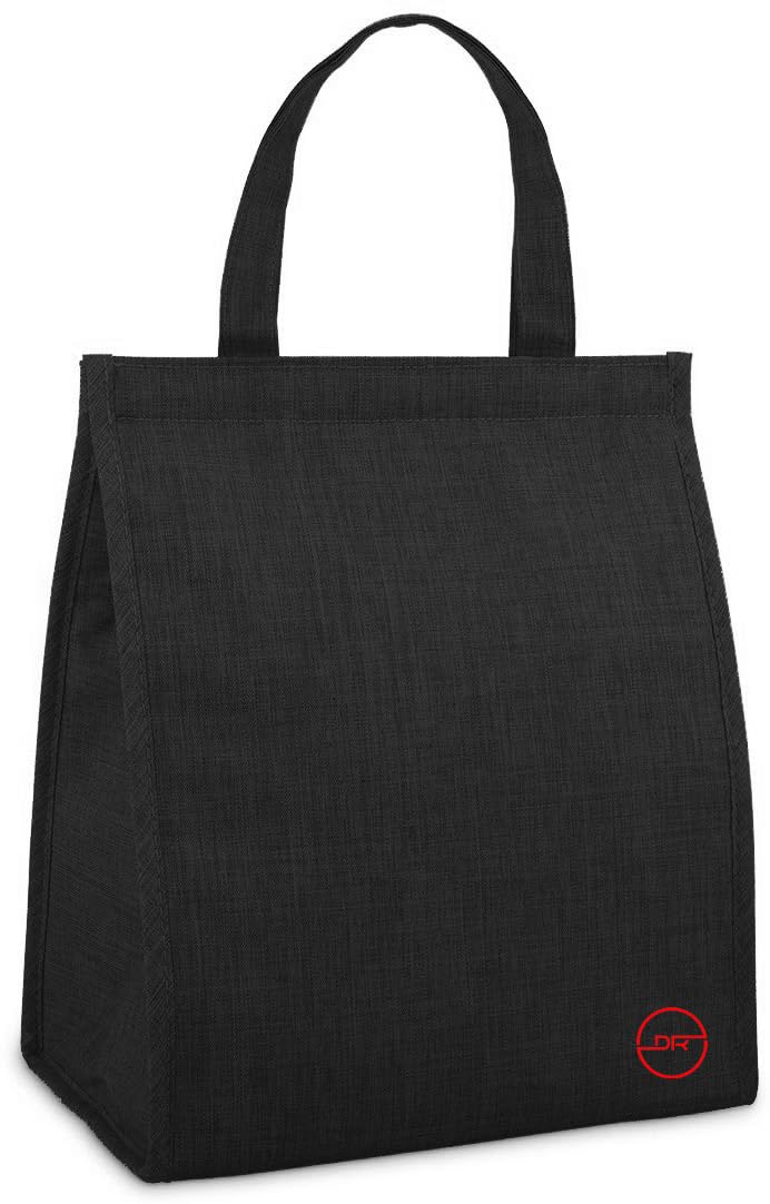 Double R bags Insulated Lunch Bag Large Waterproof Adult Lunch Tote Bag For Men or Women Suitable for Work/School/Travel/Picnic (Black) (B09W9TH1DC) Amazon Price History, Amazon Price Tracker