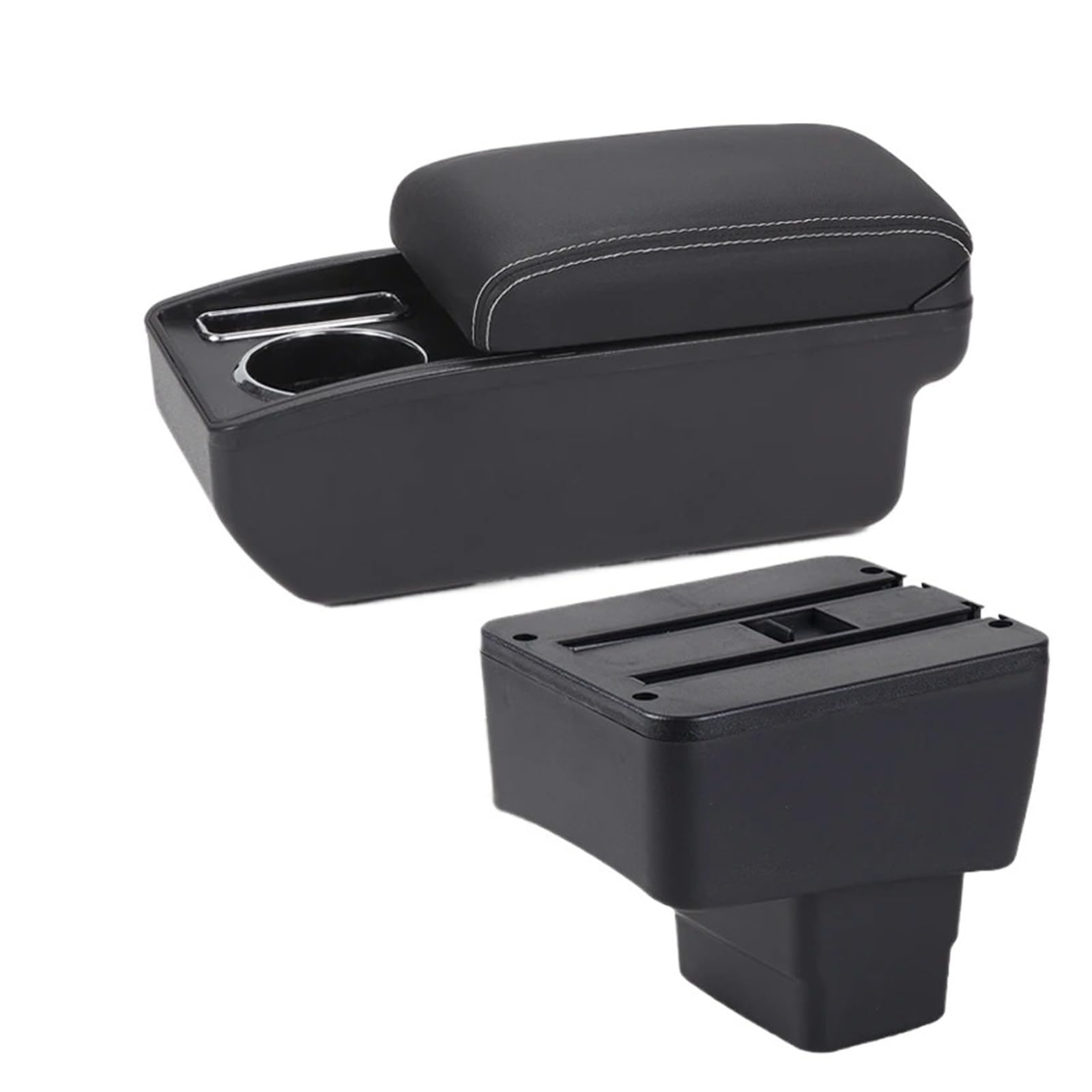Hguvsjd Armrest Box For Mazda 2 II For CX-3 For CX3 Armrest Storage Box Retrofit Dedicated Interior Accessories Car Armrests(C Black white NO USB)