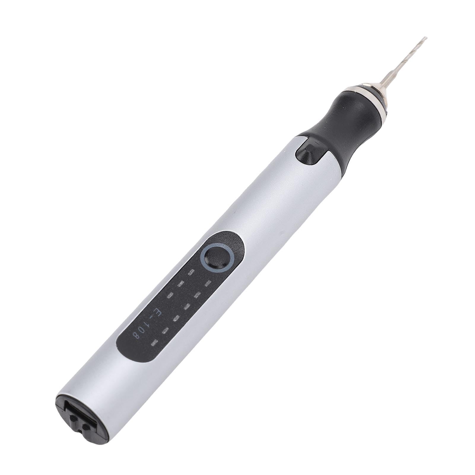 Penna per incisione elettrica multifunzionale con utensile rotante senza fili in lega di alluminio (Argento) | Ottieni incisioni e lucidature precise con questo strumento rotante senza fili per nail art su metallo, ceramica e vetro.