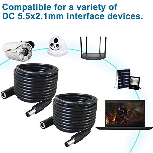 Siocen 2-Pack 10Ft Dc Power Extension Cable,5.5Mm X 2.1Mm Extension Cord,12V Extension Cord For Security Camera Cctv Ip,Router,Led Strip,5V 9V 24V 12 Volt Male To Female Plug Supply Adapter Power Cord #TOP4