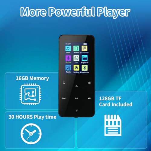 Vzzboo MP-3 144Gb Mp3 Player With Bluetooth 5.2 Portable Multi-Function Music Player thumb #4