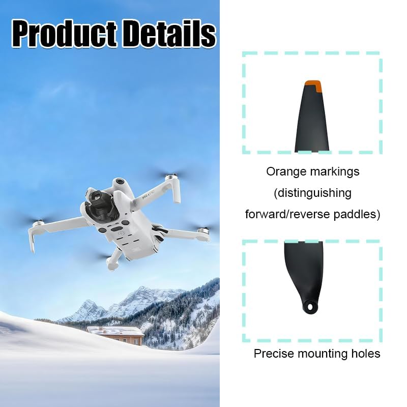 Śmigła 6030 do dronów DJI Mini 4 Pro i Mini 3 Pro, ciche i wydajne ostrza zamienne, trwałe akcesoria do dronów, łatwe w montażu za pomocą śrub i śrubokrętów w zestawie