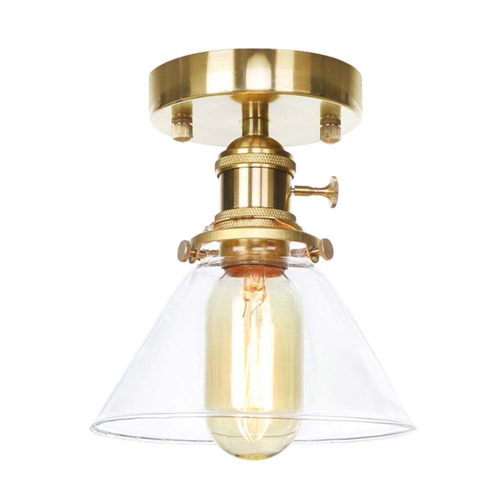 Lámpara de techo E27 de vidrio nórdico y oro para iluminación de hogar