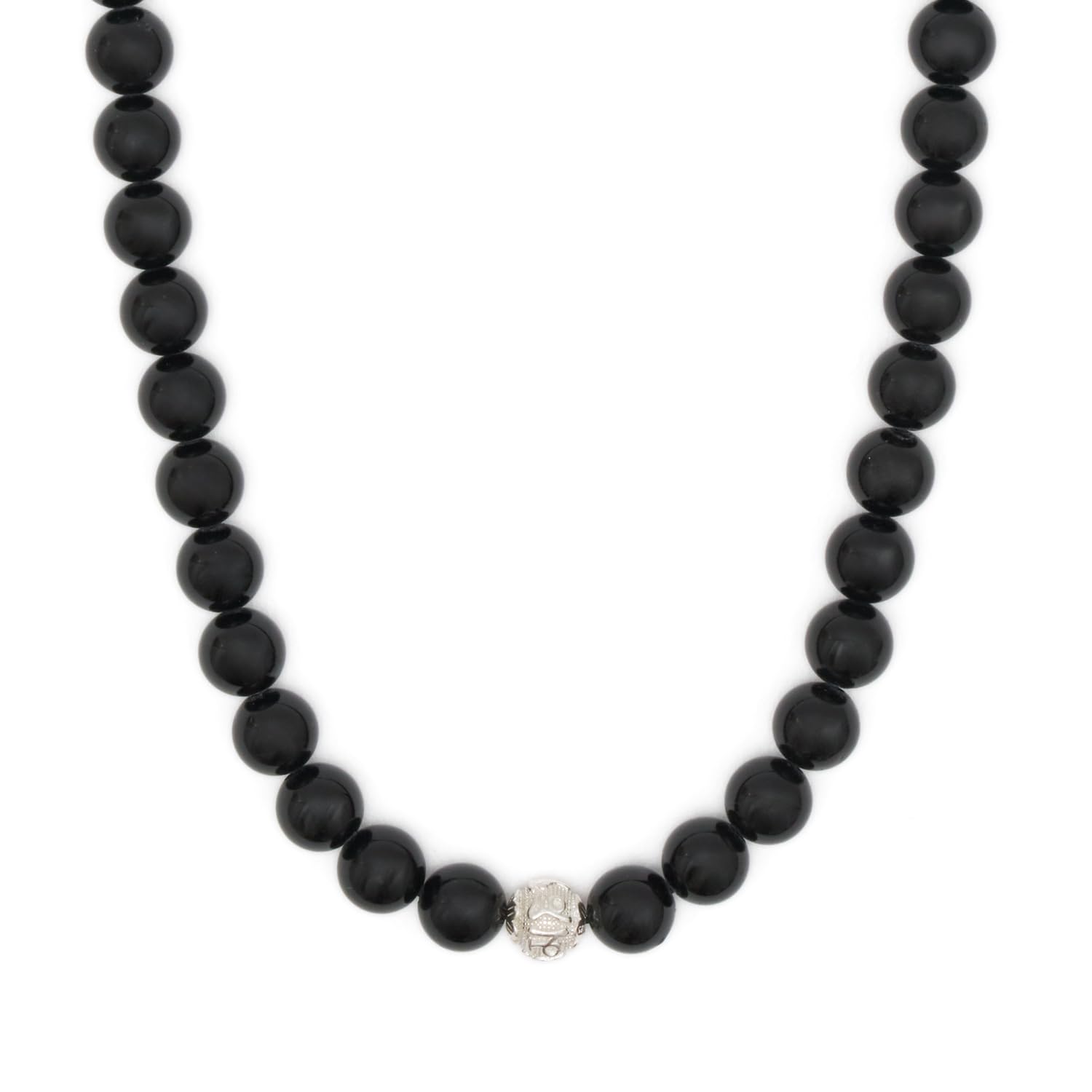 BERGERLIN Echte Naturstein Perlenkette - Naturstein geprüft in Deutschland - Halskette mit Verschluss und 925 Sterling Silberperle, mit Echtheitszertifikat, für Damen und Herren