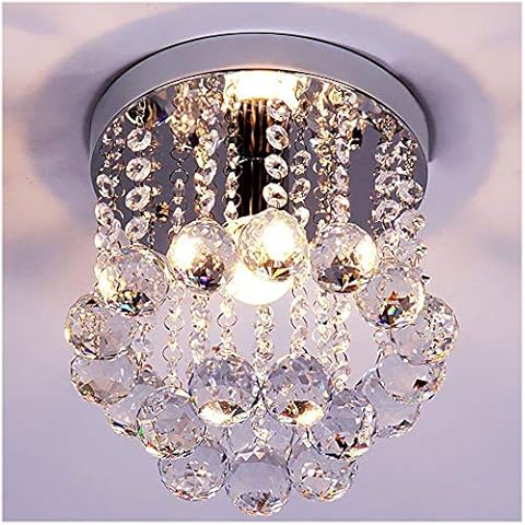 ZEEFO Crystal Chandeliers Light, Mini Style Modern Décor Flush Mount Fixture With Crystal Ceiling Lamp For Hallway, Bar, Kitchen, Dining Room, Kids Room (8 inch) Cover