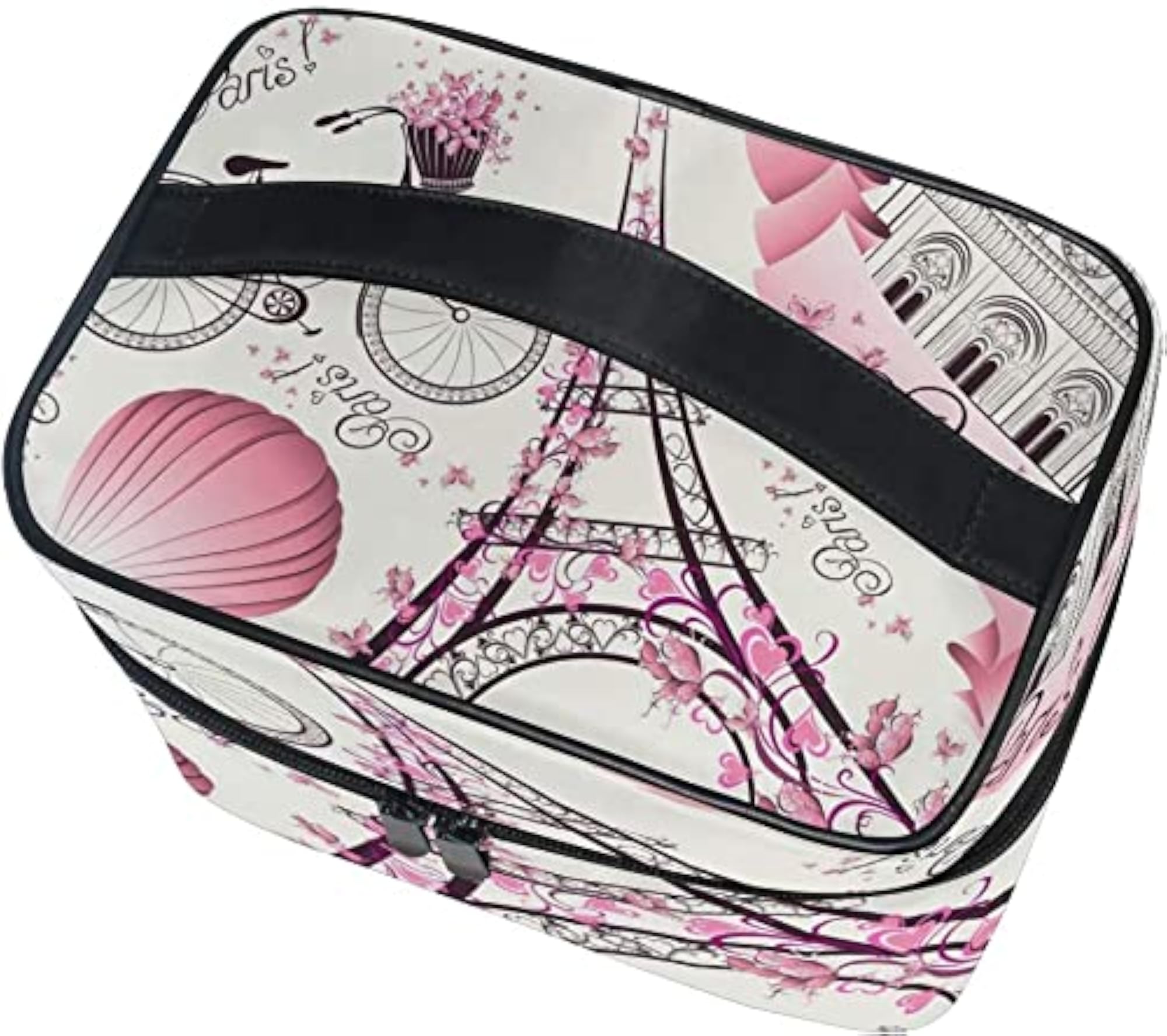 Travel Cosmetic Bag with Paris Eiffel Tower Design