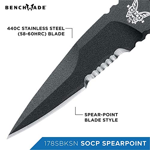 Benchmade - Socp Spear-Point 178 With Sand Sheath, Serrated Blade, Made In The Usa #TOP2