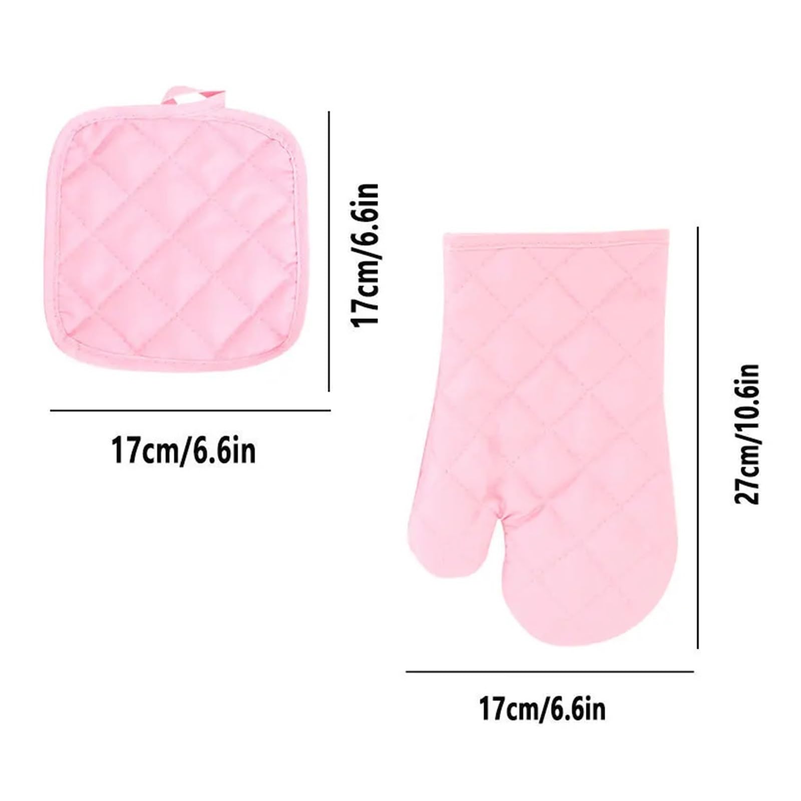MRKU Guantes para Hornear, Guantes de Cocina Resistentes al Calor, Color Rosa, aislantes, Gruesos, Antideslizantes de Doble Cara, Aptos para microondas.