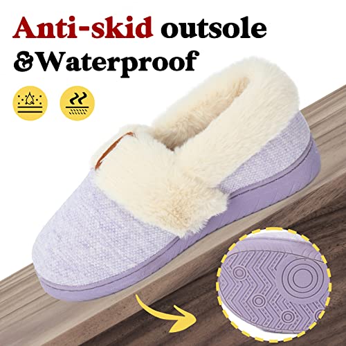 Women Slippers Comfy House Winter Slippers with Faux Fur Lining Memory Foam Anti-Skid Rubber Sole Fluffy Shoes Indoor Outdoor2