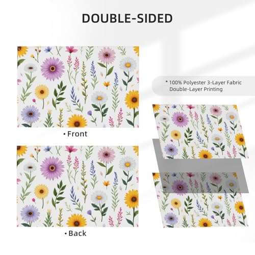 Drapeau extérieur double face floral 1,2x1,8m en polyester résistant - 5