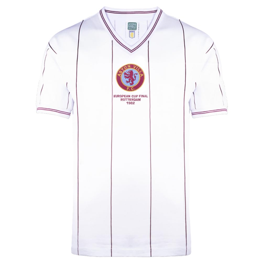 Score Draw Aston Villa 1982 Euro Final Retro Football Shirt White