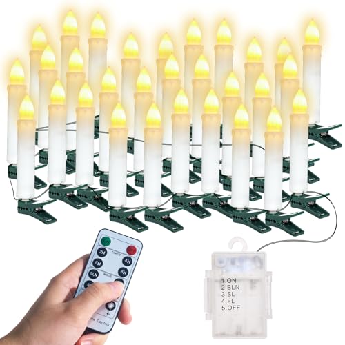 SoulBay LED Weihnachtskerzen, 30 Stück Weihnachtsbaumkerzen LED Kerzen mit Fernbedienung Timer, Outdoor Wasserdicht Weihnachtsbaum Lichterkette mit 9M Kable Flackernd für Innen Außen Weihnachtsdeko SoulBay LED Weihnachtskerzen, 30 Stück Weihnachtsbaumkerzen LED Kerzen mit Fernbedienung Timer, Outdoor Wasserdicht Weihnachtsbaum Lichterkette mit 9M Kable Flackernd für Innen Außen Weihnachtsdeko