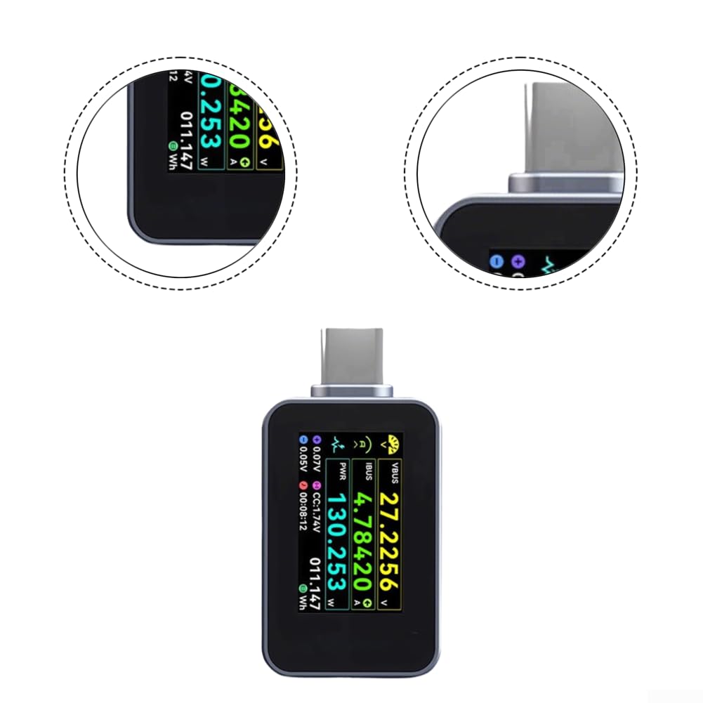 240W Stromprüfer für USB C Ladeleistungsanalyse mit Echtzeit-Spannungs- und Stromanzeige