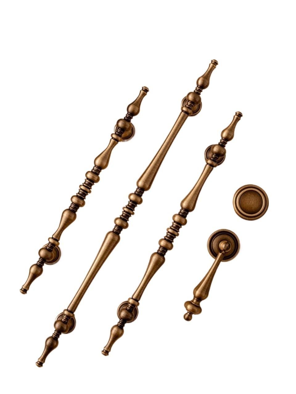 Qvorlth Vintage Cabinet Pulls Antique Brass Handle Brushed Bronze Kitchen Cabinet Pull Wardrobe Drawer Knob Furniture(Pitch-row-128mm)