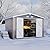 Jolydale 7.6'x9.7' Brown Outdoor Storage Shed with Base, Lockable Door, Ideal for Bikes, Tools, Lawn Mowers, Garden Metal Shed