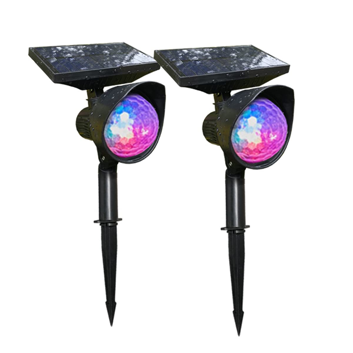 Lampy solarne na zewnątrz kolorowe światło słoneczne na zewnątrz, lampy ścienne solarne lampki świąteczne z automatycznym włączaniem/wyłącznikiem do ogrodu, na Boże Narodzenie, dekoracja świąteczna 2 sztuki