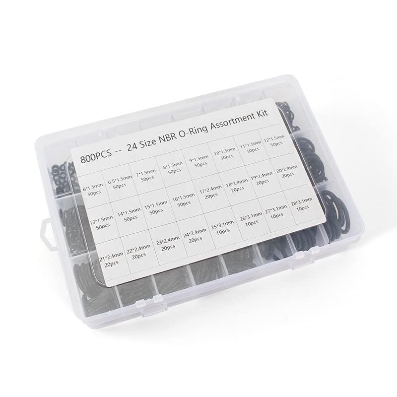 800 pièces NBR Joint torique Joint en Caoutchouc Joint torique Ensemble Nitrile Caoutchouc Joint épaisseur 1/1.5MM Anneau KIT Assortiment