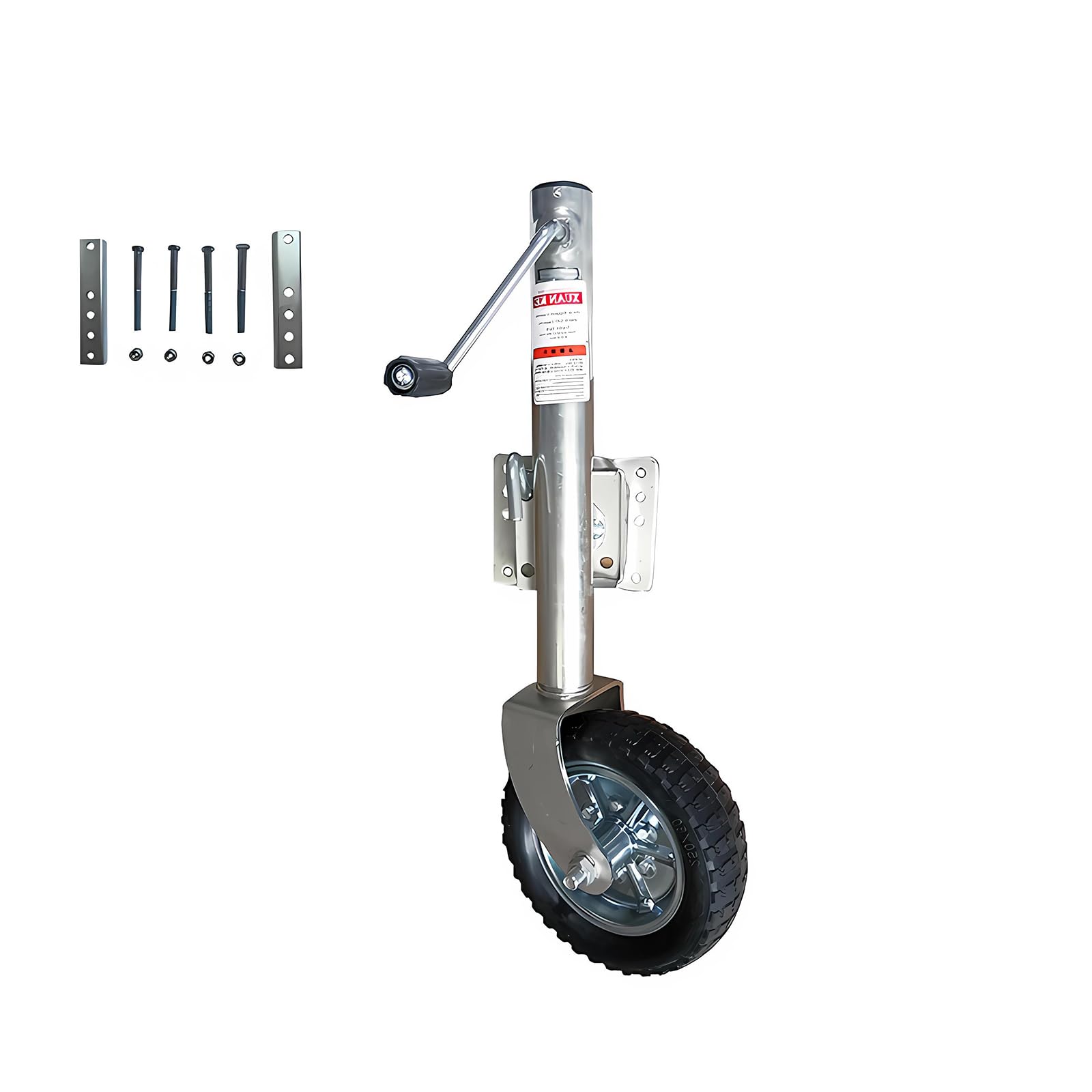 Schwerlast Stützrad Anhänger 900KG, 57mm Rohr, Deichselrad Bugrad Stütze mit Ergo-Griff, Verstellbarer Bootswagenheber für PKW Anhänger, Wohnwagen, Trailer (Seitenwippe)