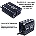 Bapdas 150W Car Power Inverter DC 12V to 110V AC Car Adapter for Plug Outlet with 3.1A Dual USB Car Charger for Laptop Computer-Black