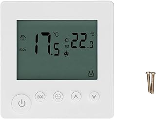 Smart Thermostat Digital Wasserheizungstemperatur Controller Hochleistungs -Energieeinsparung Taste Control für Home Office Hotel AC90V bis 240V PC Flame Reportardant Material (Weiß)
