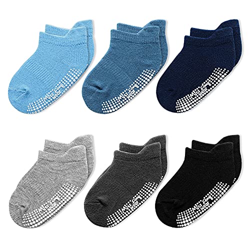 Baby Socks With Non Slip Grips - Toddler & Infant Socks For 0-6, 6-12, 12-36 Months - Baby Boy & Girl by Miss Fong Wear