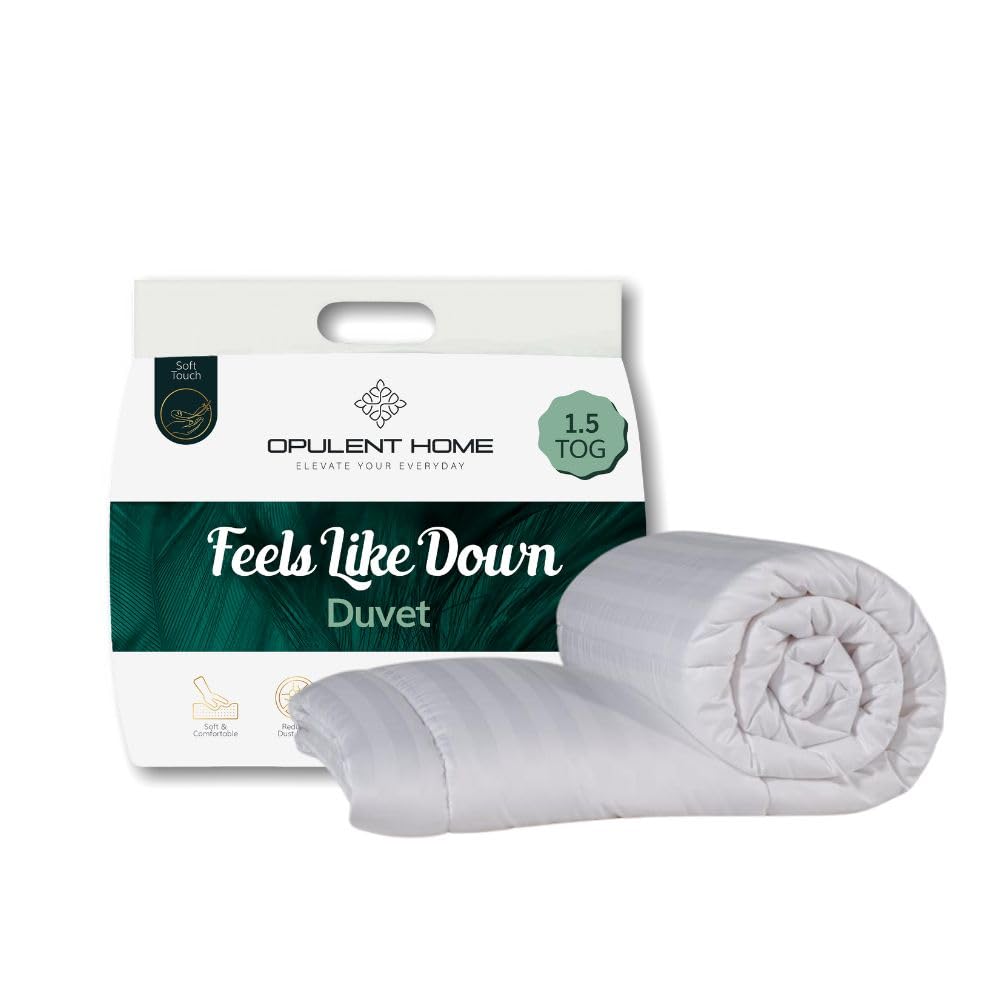 Opulent Home 1.5 Tog Premium Lightweight Anti-Allergy Duvet Quilt Single – Hypoallergenic, Breathable, Washable Summer Comforter With Soft Microfibre Cover & Durable Hollowfibre Filling