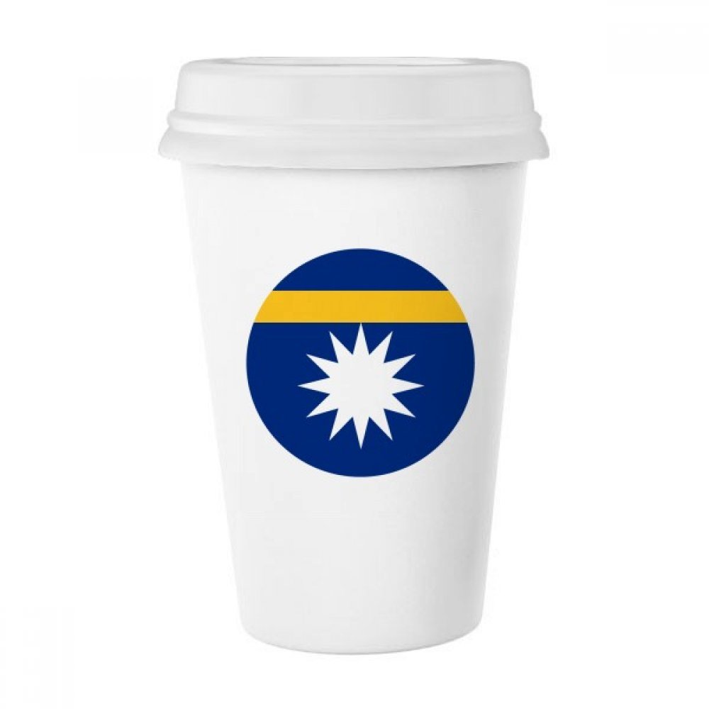 Tasse de poterie Nauru en céramique blanche DIYthinker de 350 ml