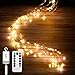 IDESION Led Lichterbündel, mit Fernbedienung, 1M Silberdraht Mirco Lichterkette Batteriebetrieb,8 Lichtmodi,Timer modus, Lichterdraht Copper LightDeko für Innen und Außen Warmweiß(100 Mikro Led)