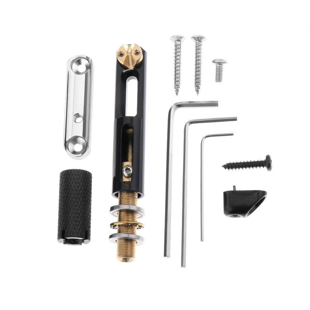 Alnicov Headless Guitar Bridge One Set Black Single Head Guitar Bridge With Worm involved string device Accessories