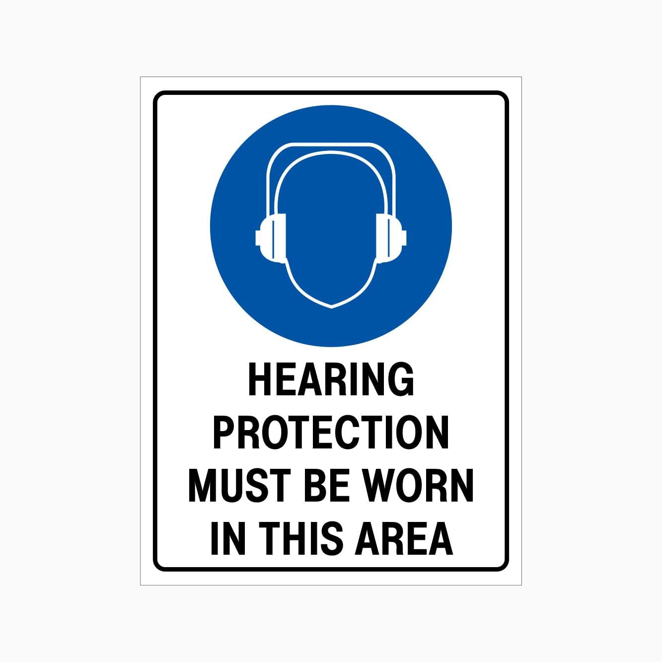 HEARING PROTECTION MUST BE WORN IN THIS AREA Sign Workplace Metal Tin Sign 8 x 12 inch for Industrial & Commercial Series
