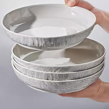 Dinner Plates Set Dinner Plates, Dishes, Household Ceramic Dishes, Tableware, Light Luxury Dinner Plates, Deep Dishes, Dishes Kitchen Salad Bowl (Color : A*2)
