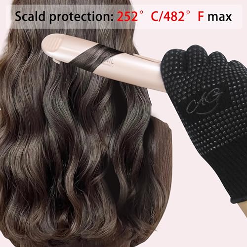 Image of ANGENIL 2 Pcs Professional Heat Resistant Gloves for Curling Iron Wand and Hair Styling Tools