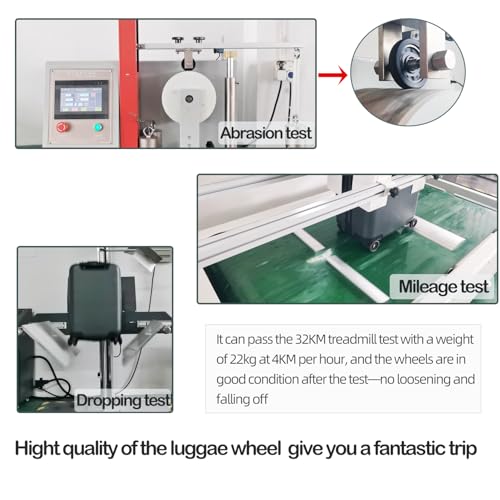 50 * 15mm/1.97 * 0.59-inch Luggage Wheels Replacement, 4 pcs TPE Suitcase Replacement wear-resistant and quiet luggage replacement wheels includes drill bit and three size of axle4