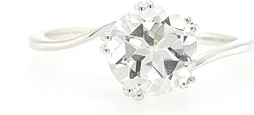 Miniatura 3 de Natural 2ct White Quartz, Clear Quartz 925 Solid Sterling Silver Ring Size 5.75, 6