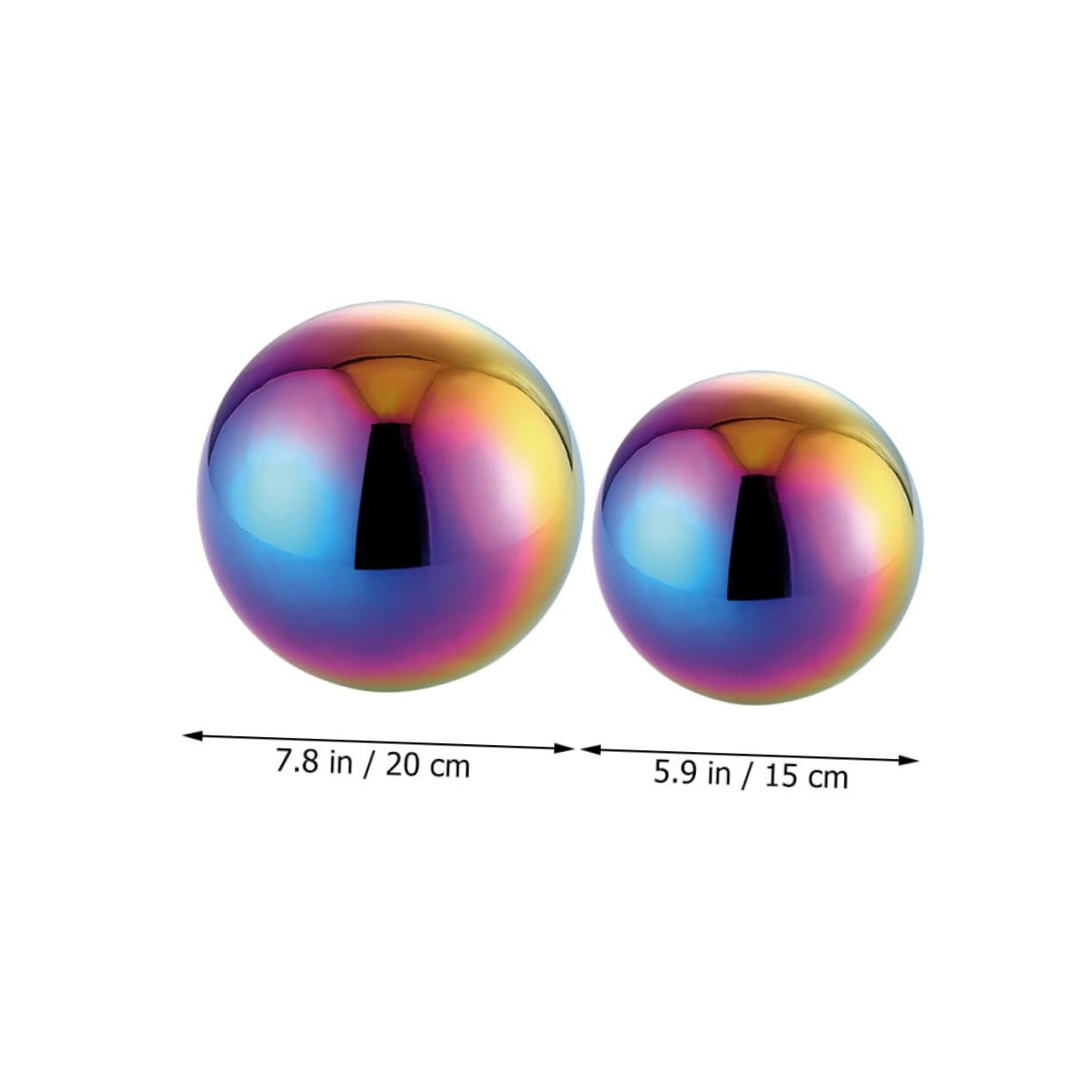 Mikikit 2Pcs Stainless Steel Gazing Balls Polished Mirror Surface Garden Globes for Outdoor Decoration Reflective Spheres for Patios Lawns and Gardens