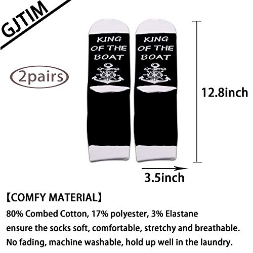 GJTIM Queen Of The Boat Boating Lover Gift Novelty Nautical Sailing Gift King of The Boat Socks for Men Women (Boat King) - Image 2