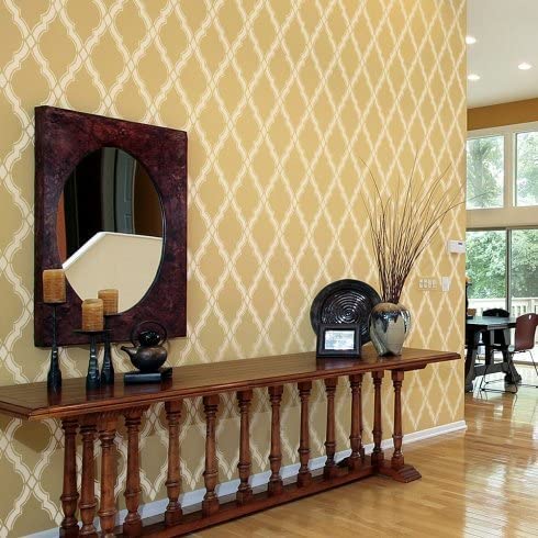 Image of Dequera Agora Wall Stencil Pattern - Small - Beautiful Stencils for DIY Home decor, Size - 16 x 24