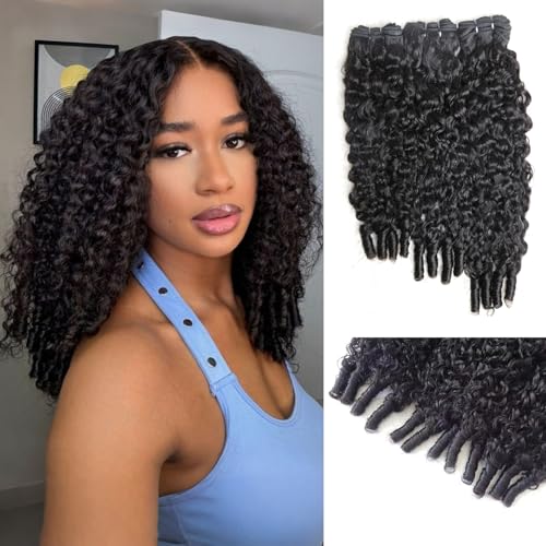 Tissage Naturel Cheveux Humain Bouclé Birmans Meches Burmese Curly Bundles Human Hair Tissage Bresilien Cheveux Humains Spiral Curly Human Hair Extensions...