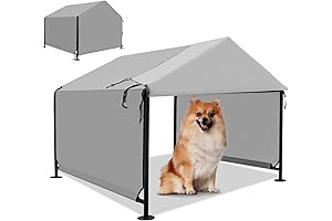 Spacious Dog Shade Shelter 2.5'x2.1'x2.1' with Enhanced Doors