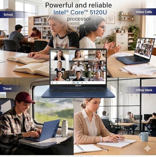 ASUS Vivobook 14 14" FHD Laptop, Intel 10-Core 5 120U(Up to 5GHz), 16GB RAM 512GB SSD, Win 11 Wifi6 Bluetooth Long Battery Life Webcam Computer for Business College Students w/GM Accessory - Image 4