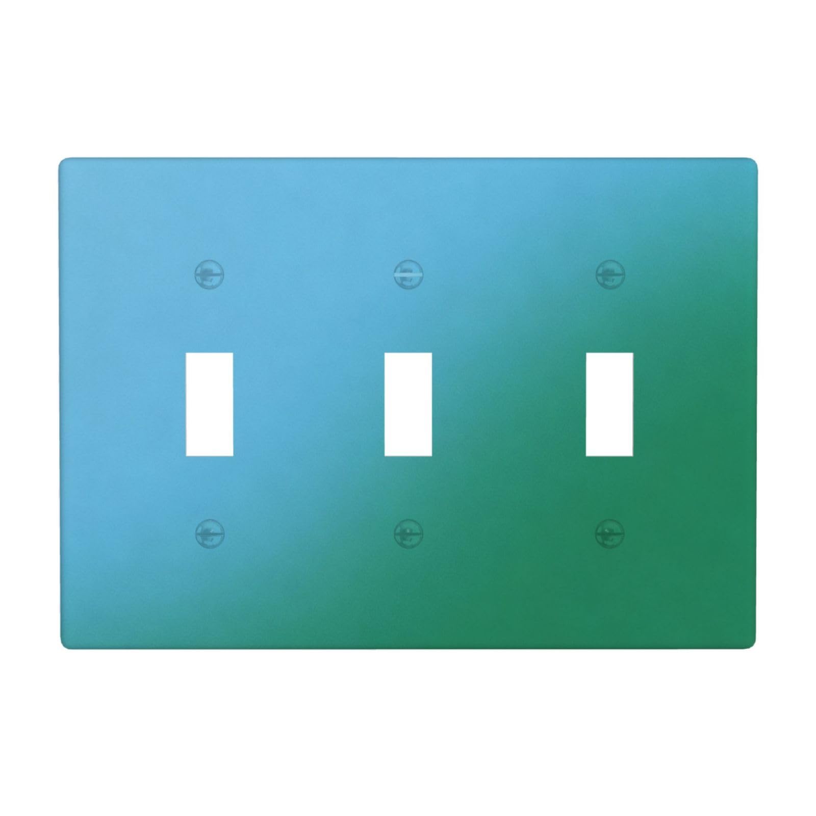 Blue Green Fade 3 Gang Switch Plate Cover-Unbreakable Polycarbonate Wall Plate, Heat Resistant Toggle Switch Decor for Home