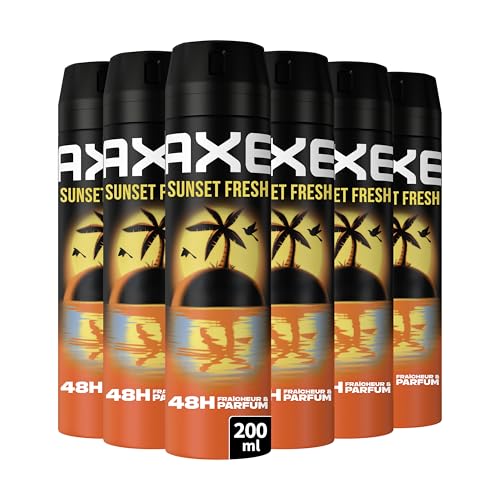 Axe Suprême Déodorant Homme Spray Sunset Fresh 48h Fresh & Parfum LOT DE 6 (200 ml)