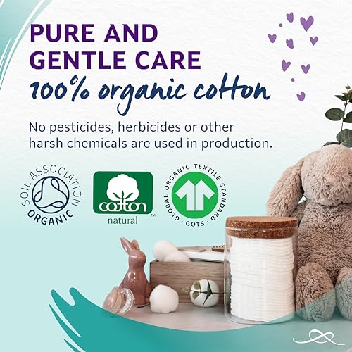 Lil-Lets Baby Cotton Wool Oval Pads, Certified Organic, 100% Pure Cotton Wool, Soft and Absorbent, Gentle on Baby's Delicate Skin, Dermatologically Tested, Ideal for Newborns, Pack of 50 Oval Pads - Image 3